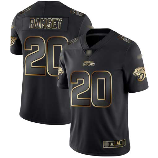 Nike Jacksonville Jaguars 20 Jalen Ramsey Black Gold Men Stitched NFL Vapor Untouchable Limited Jersey